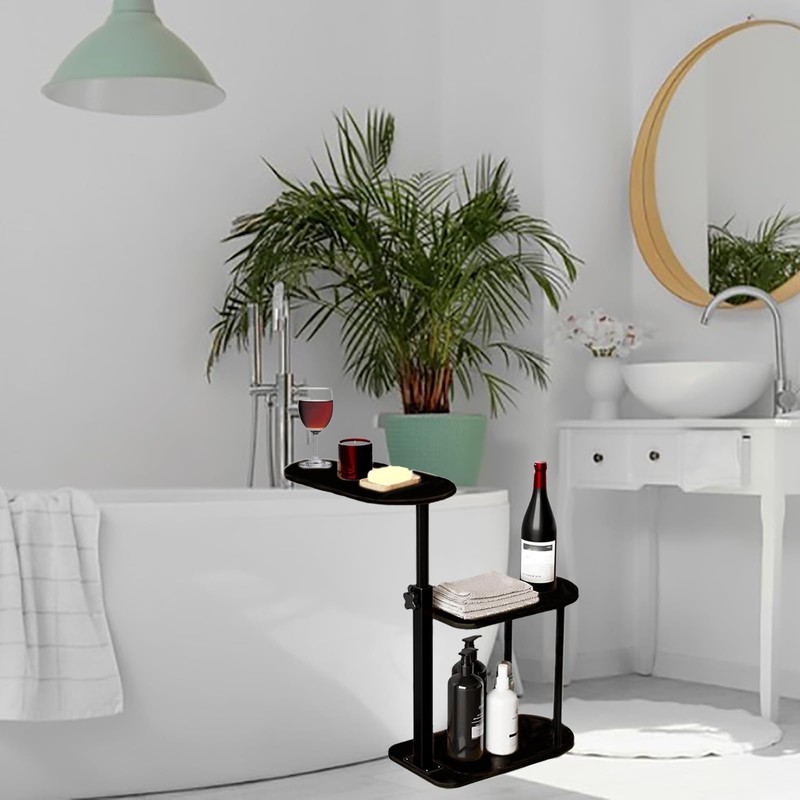 MOYUXIAO 3 Layer Bath Tub Tray Table,Bathtub Trays,Height Adjustable Bathtub