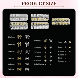 5 Boxes Nail Charms, Nail Gems for DIY Nail Art and Creative Projects