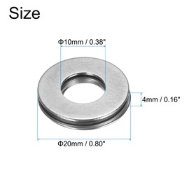 sourcing map NTA613+2TRA Needle Roller Thrust Bearings with Bearing Washers, 10mm Bore Diameter, 20mm OD, 4mm Total Thickness for Lawn Mower Truck Power Steering