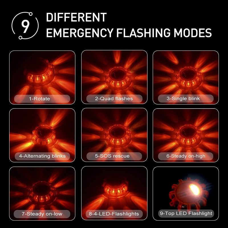 Kitgo [6 Pack LED Road Flares Flashlight Emergency Safety Warning