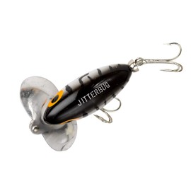 Arbogast Jitterbug Topwater Bass Fishing Lure - Excellent for Night Fishing, Coach Dog, G635 Clicker (2 in, 1/4 oz)