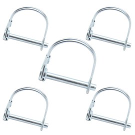 CEEYSEE 5pcs Locking Pin 6mm x 45mm Pipe Folding Pin with Zinc Plated Snap Lock for Trailers, Trucks, Tractors, Tippers, Farm, Lawnmowers (D6mm x 45mm)