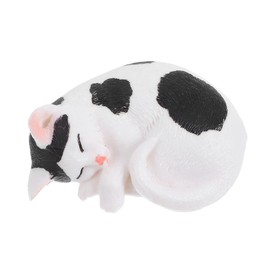 Kichvoe Lifelike Sleeping Cat Figurine Realistic Cat Model Charming Home Decoration for Desktop Adornment Stable Base Design for Indoor Use