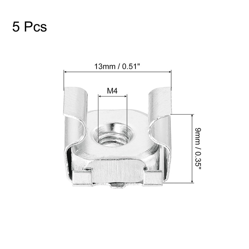 QUARKZMAN M4 x 0.7 mm Cage Nut 5 Pieces Lockable