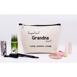 LIBIHUA Mother's Day,Birthday,Christmas Gifts for Grandmother,Nana,Gigi,Mimi,Makeup Bag Cosmetic Bag Travel Pouch-Gift for Grandma from Her Grandchildren,Important Grandma Stuff