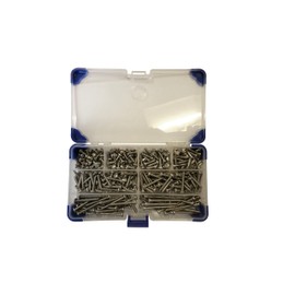AHC K-10070 270 Piece No 8 Stainless Steel Pozi Pan Head Self Tapping Screws Assorted Lengths, No.8 (4.2mm)