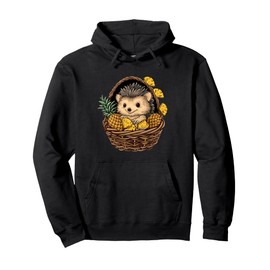 Pineapple Hedgehog Pineapple Lover Drawing Animal Print Pullover Hoodie