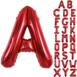 TONIFUL 40 Inch Large Bright Red Letter Balloons A-Z, Giant Jumbo Helium Foil Mylar Big Letter A Balloons for Birthday Party Anniversary Wedding Decorations