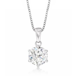 Ross-Simons 1.00 Carat Moissanite Solitaire Necklace in Sterling Silver. 18 inches