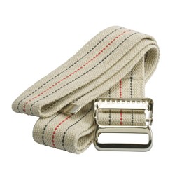 Medline Washable Cotton Gait/Transfer Belt with Metal Buckle, Bariatric, 2 in. x 72 in., Beige with Stripes, 1 Each