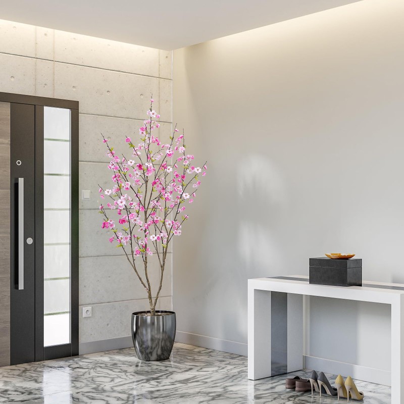 6.07 FT Cherry Blossom Artificial Tree, Fake Tree Faux Silk
