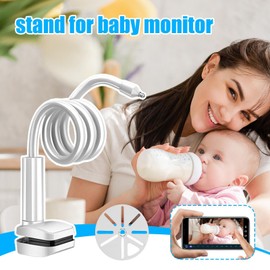 Baby Monitor Mount - Baby Camera Stand - Long Arm Bracket Flexible Clip Clamp for Nursery Cot Kitchen Shelf Bathroom Furniture