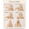 Light Blonde Long Wavy Wig with Bangs for Women Synthetic