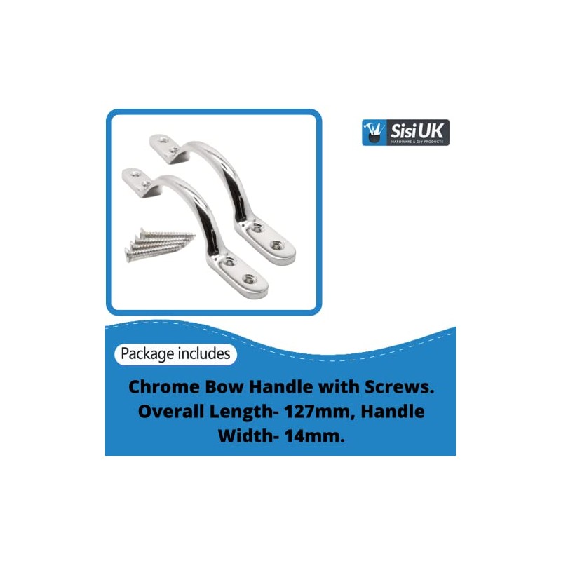 SISI UK Chrome 5 Inch Pull Handle 127mm Chrome Bow
