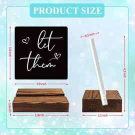 ERHACHAIJIA Let Them Acrylic Desk Sign With Wooden Stand, Funny Office Home Desk Shelf Tabletop D?or Gifts for Friend Coworker, Self Affirmation Mental Health Mindfulness Gifts, Inspirational Gifts