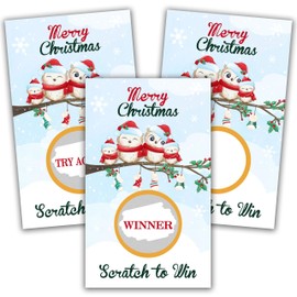 Christmas Scratch Off Cards - 40pcs Xmas Party Scratch Prize Cards - Bird Festive Raffle Tickets for Adults Families Events Business Groups Game Supplies - A01