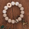 Phamines Silicone Beaded Bracelet Wristlet Keychain Key Ring Daisy Flower