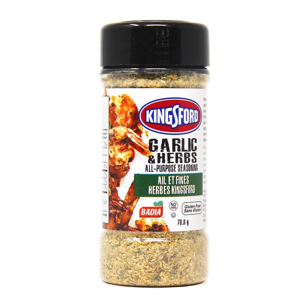 Kingsford Garlic & Herbs All-Purpose Seasoning, Badia Spices, Tasty & Delicious, Perfect for The Grill, Gluten Free, No MSG, 70.8g