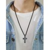 Black Cross Necklace, Men's Stainless Steel Large Cross Pendant Strong