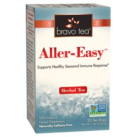 Bravo Tea Aller-Easy Herbal Tea Caffeine Free, 20 Tea Bags, 6 Count