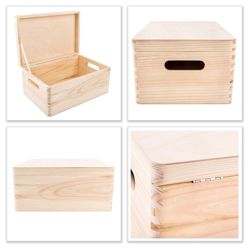 Creative Deco Large Wooden Box, 30 x 20 x 14