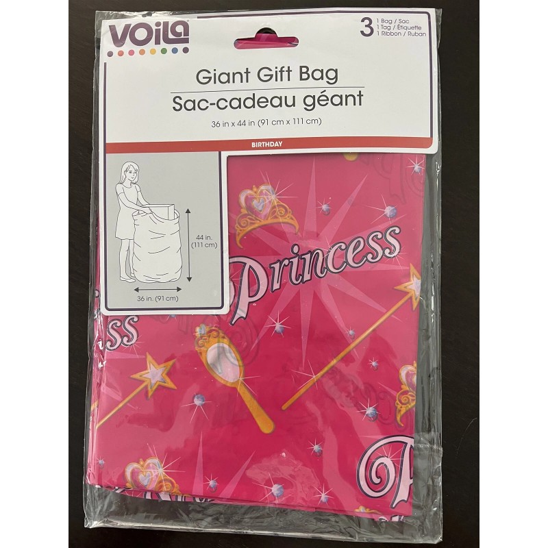 NEW Voila 36" x 44" Princess Giant Pink Plastic Birthday