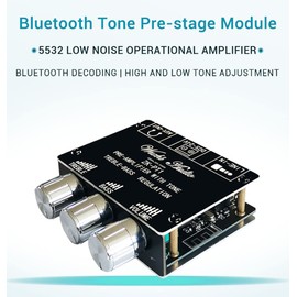 WANGCL Bluetooth 5.0 Audio Receiver Decoder Stereo Tone Board ZK-PT1 Volume Controller Treble Bass Tonal Preamp Amp Knob For Amplifier