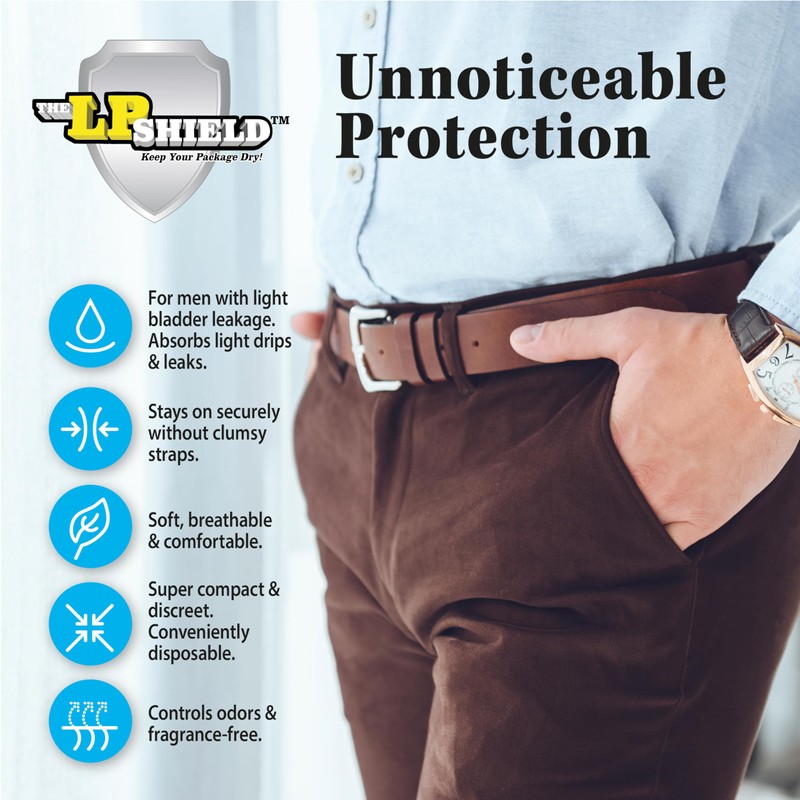 LP Shield™ Men’s Incontinence Guards – 30 Count Disposable Male