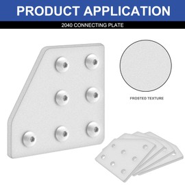 IMETRX 8pcs 2040 L Corner Bracket Joining Plate T Slotted Accessories 7-Hole 2040 Hardware Connector 2040 with T Nuts and Screws Silver
