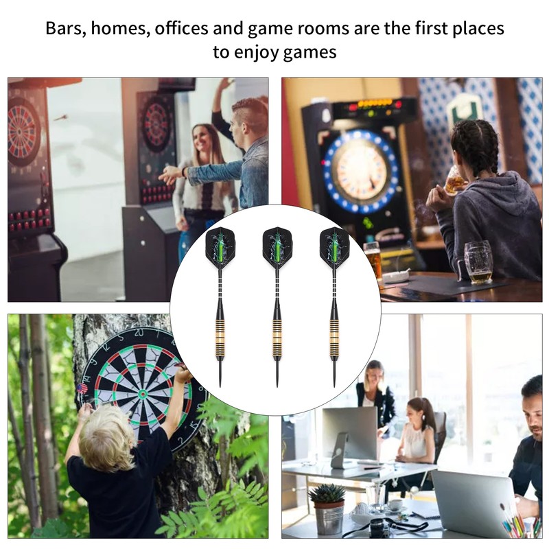 3Pcs Professional Dart Flights Set 26g Steel Tip Darts with