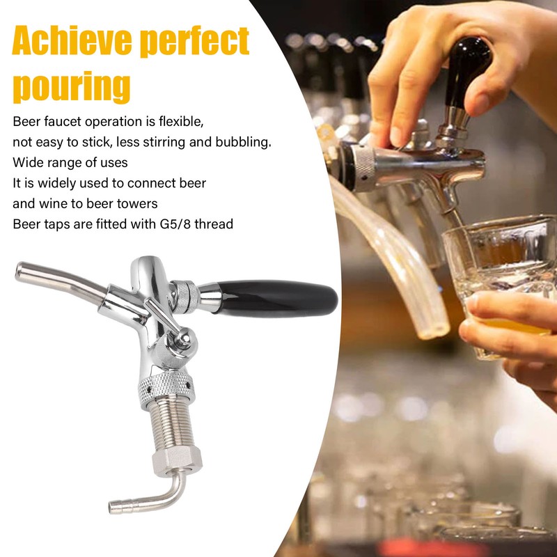 G5/8 Beer Tap Faucet Stainless Steel 304 Draft Beer Dispenser