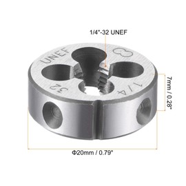sourcing map Round Die 1/4"-32 UNEF Alloy Machine Thread Repair Hand Tool