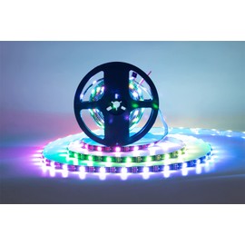 SVFISHKK WS2812B LED Strip SMD 5050 Individual Addressable RGB Strip Full Color LED Strip Waterproof DC5V (16.4FT 150led Waterproof IP65, Black PCB)