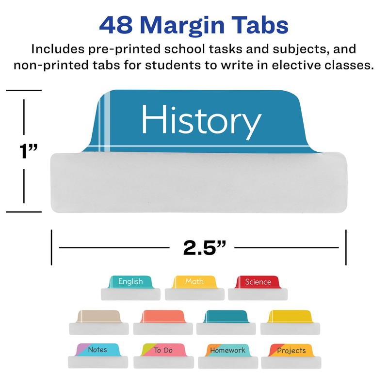 Avery Ultra Tabs Bundle, Student and School Subject Tabs, 2.5"