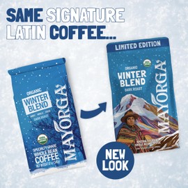 Mayorga Seasonal Dark Roast Coffee, 2 lb bag - Winter Blend Coffee Roast - 100% Arabica Whole Coffee Beans - Bold & Smooth Organic Coffee - Specialty Grade, Non-GMO, Direct Trade, Kosher