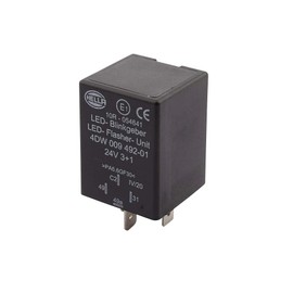 HELLA 4DW 009 492-011 Flasher Unit - 24V - 4-pin connector - Plugged - Electric - LED - with holder