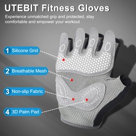 UTEBIT Gym Gloves for Women, Weight Lifting Workout Gloves with Wrist Support Rubber Padded Full Palm Protection, Breathable Pink Cycling Gloves for Training, Exercise, Fitness