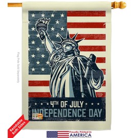 Ornament Collection Fourth of July Liberty 4th Garden House Flags Kit Patriotic Independence Day Fireworks BBQ United State American Small Decorative Gift Yard Banner Double-Sided Made in USA 28 X 40