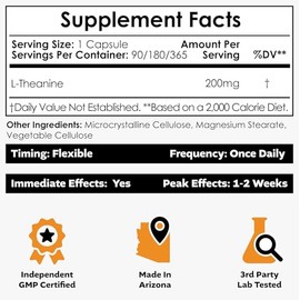 Nootropics Depot Cápsulas de L-teanina de 200 mg (90 cápsulas) | Favorece la relajación | Favorece niveles saludables de estrés y ciclos de sueño | Fa