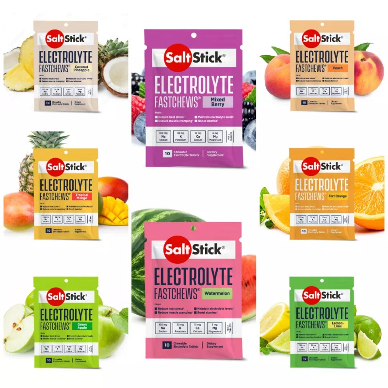 SaltStick Fastchews Electrolyte Tablets - 8-Pack Variety (80 Total Tablets)