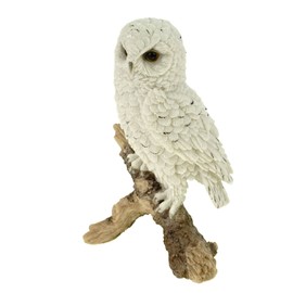 VOGLER Joh. Vogler GmbH Snow Owl Standing on Branch 21 cm Owl Animal Figure Bird