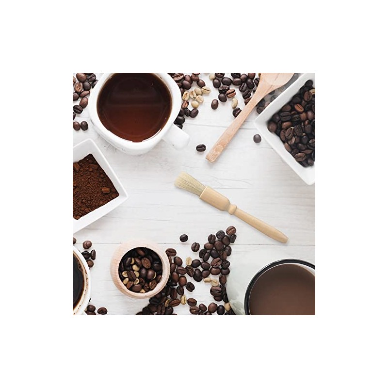 Fino Coffee Grinder Cleaner and Pastry Brush, Natural Wood Handle