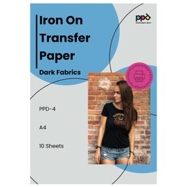 PPD A4 10 Fogli Di Carta Trasferibile Termoadesiva Professionale Inkjet - Tessuti Scuri - PPD-4-10