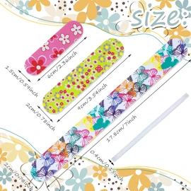 Paquete de 60 limas de uñas desechables de doble cara, mini limas de uñas coloridas, herramienta de manicura y pedicura, lima de uñas para pulir, uñas acrílicas, 3 tamaños