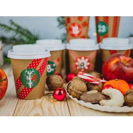 DIY Advent calendar coffee cups - 24 to go coffee cups - For crafting and decorating - red