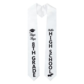 8TH Grade Graduation Stole Class of 2026, 8TH Grade Grad Sash, 8th Grade Graduation Decorations 2026, Bye Bye 8TH Grade Hello High School, Middle School Grad Stole Party Supplies