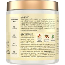 SheaMoisture Leave In Conditioner Conditioner For Hair Jamaican Black Castor Oil To Soften and Detangle Hair 20 oz