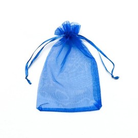 WS Accessories PACK OF 10 Organza Gift Bags, Jewellery Pouches 7x5cm/7x9cm/9x12cm/10x15cm/13x18cm (Blue, 7x9cm)