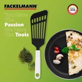 FACKELMANN Slotted Kitchen Turner for Omelettes Arcadalina, Assorted, White/Black, 4008033492355