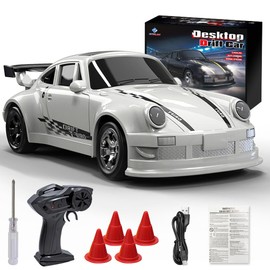 CLIUNT RC Drift Car, 1:64 Mini Drift Auto Ferngesteuert, 4WD Tabletop Drift RC Car,2.4Ghz Drift Ferngesteuertes Auto mit LED-Lichtern,15km/h Speed Racing Sport Toy Cars,Spielzeugauto für Kinder ab 6